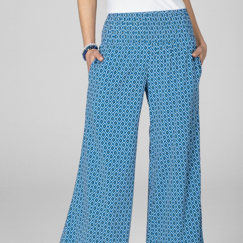 Geometric Printed Portofino Ankle Resort Pant: Summer Geo